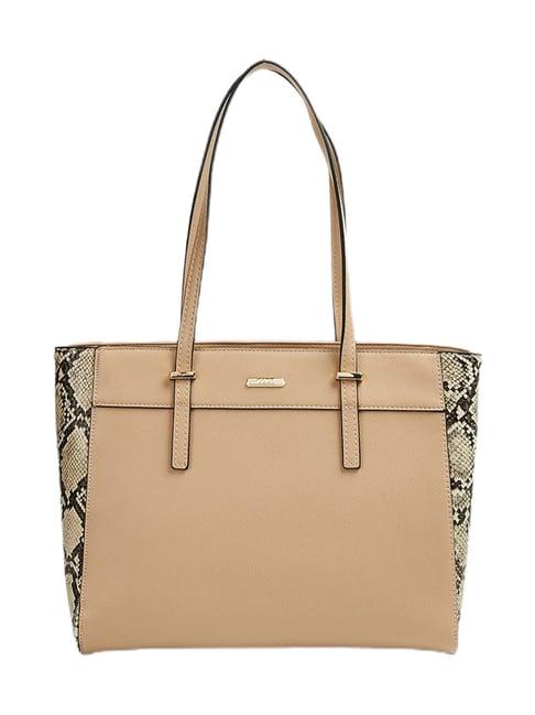 code by lifestyle taupe animal effect tote bag