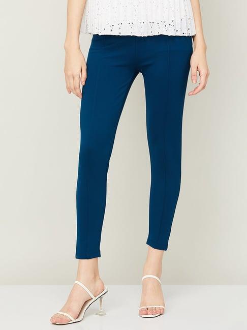 code by lifestyle teal blue high rise tights