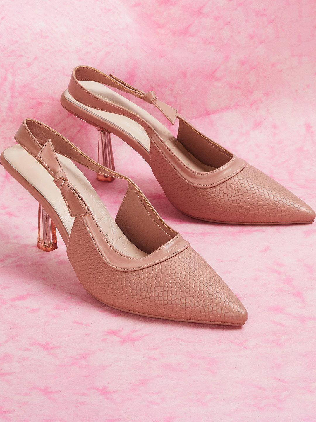 code by lifestyle textured kitten pumps