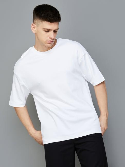 code by lifestyle white cotton regular fit t-shirt