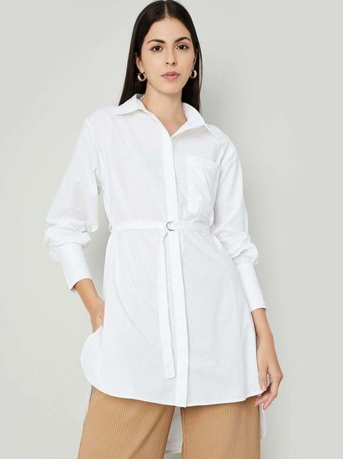 code by lifestyle white cotton tunic