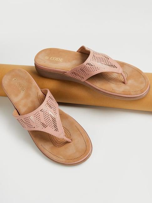 code by lifestyle women's pink thong sandals