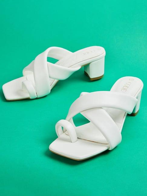 code by lifestyle women's white toe ring sandals