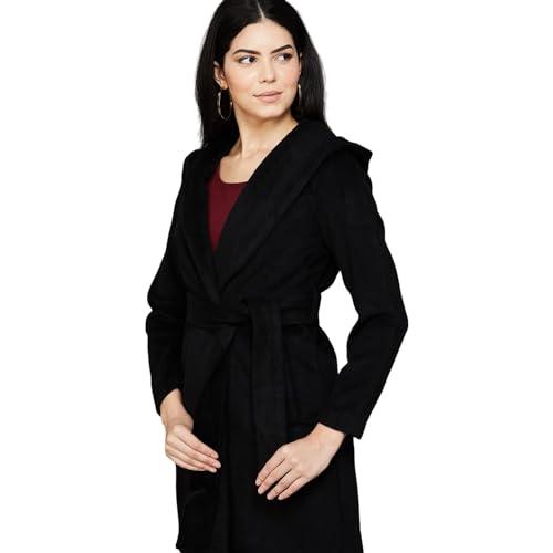 code by lifestyle women black polyester regular fit solid jacket_black_s