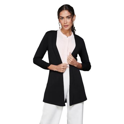 code by lifestyle women black polyester regular fit solid shrug_12