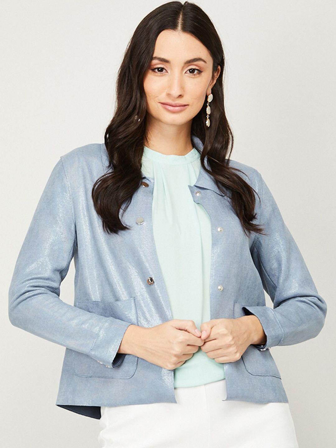 code by lifestyle women blue lightweight tailored jacket
