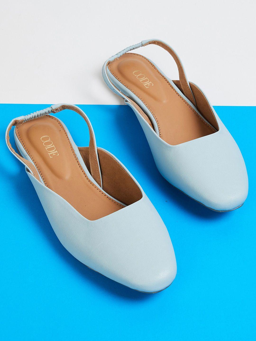 code by lifestyle women blue mules flats