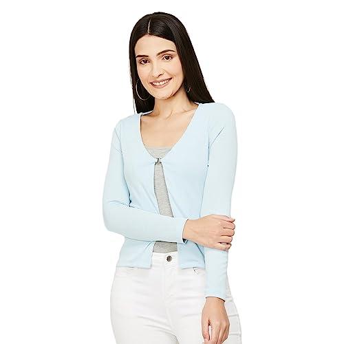 code by lifestyle women blue viscose regular fit solid shrug_16