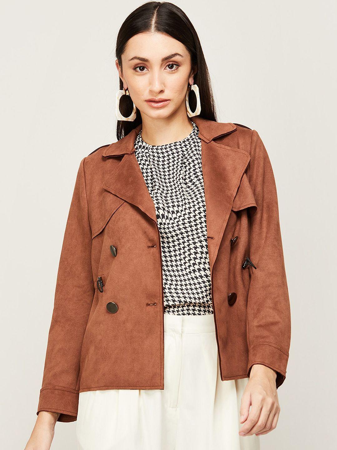 code by lifestyle women brown longline tailored jacket