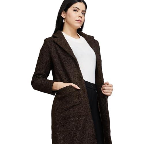 code by lifestyle women brown polyester regular fit solid jacket_brown_m