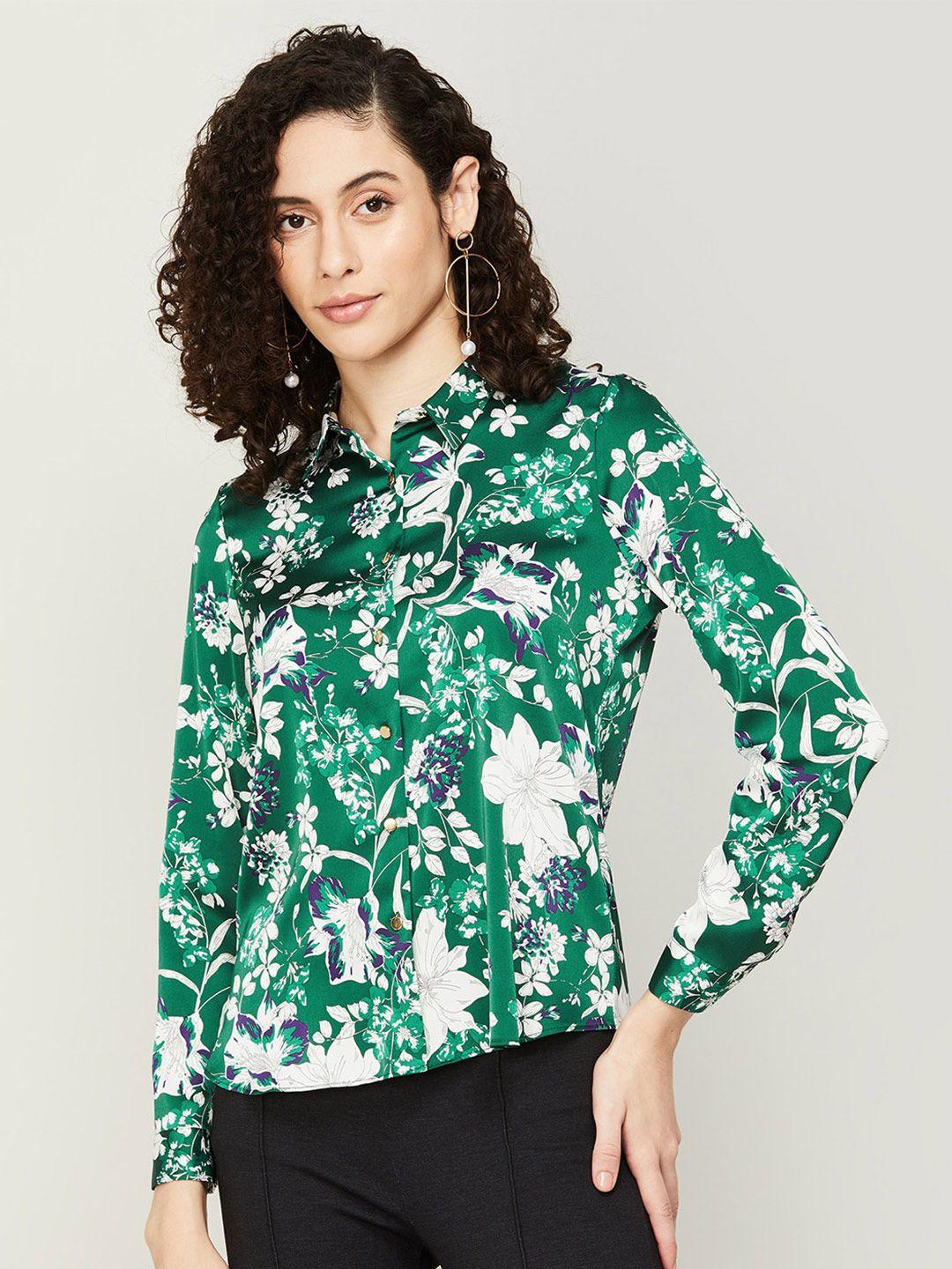 code by lifestyle women floral printed regular fit casual shirt