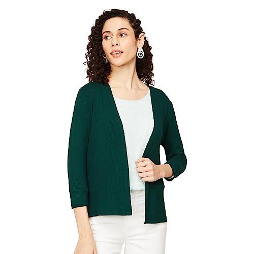 code by lifestyle women green viscose regular fit solid shrug_10