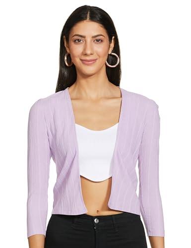 code by lifestyle women lavender polyester regular fit solid shrug_12