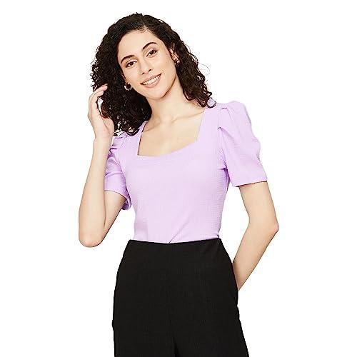code by lifestyle women lavender polyester regular fit solid top_20