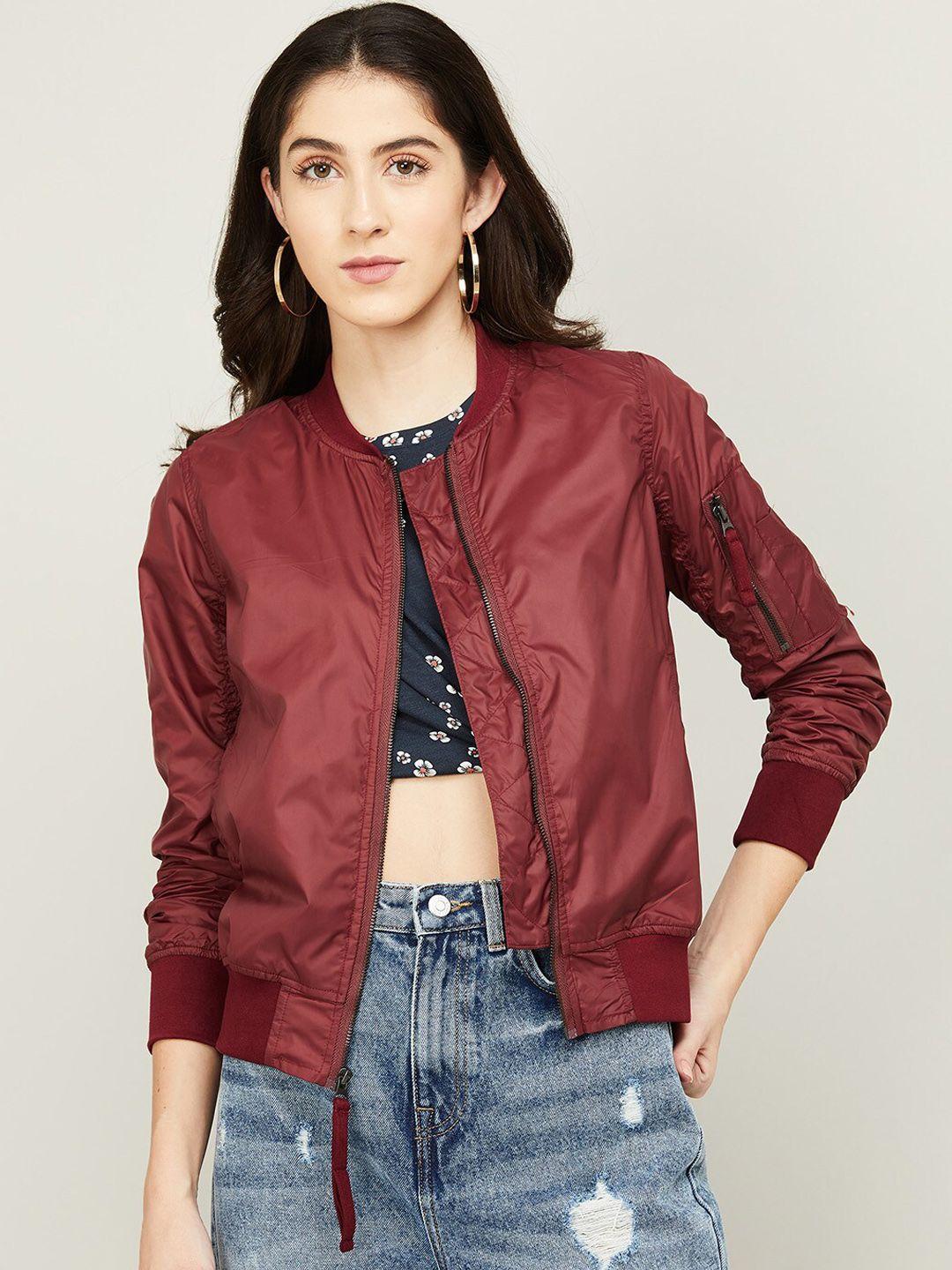 code by lifestyle women lightweight crop bomber jacket