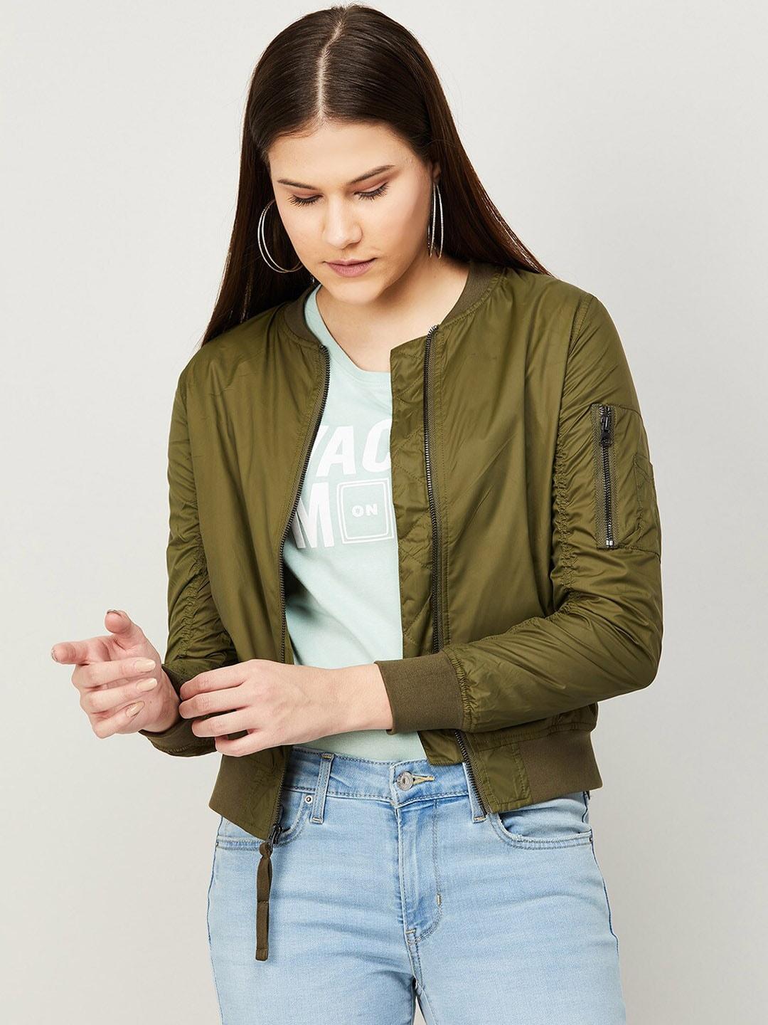 code by lifestyle women lightweight crop nylon bomber jacket