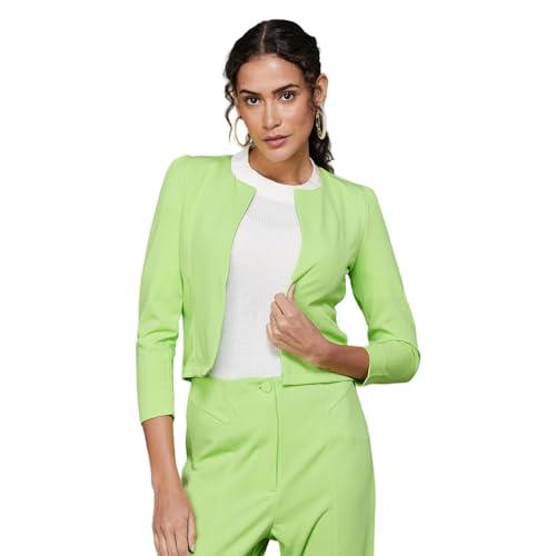 code by lifestyle women lime polyester regular fit solid shrug_16