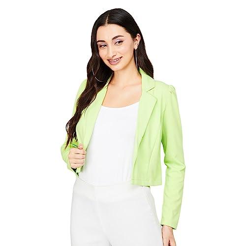 code by lifestyle women lime polyester regular fit solid shrug_8
