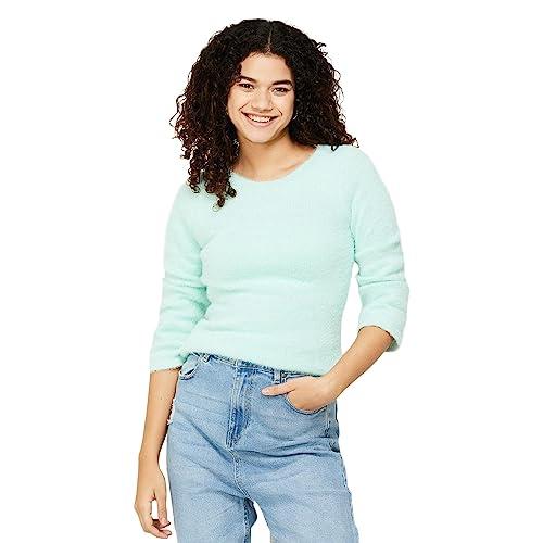 code by lifestyle women mint acrylic regular fit solid pullover_10