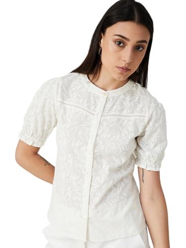 code by lifestyle women off white cotton regular fit solid top_s