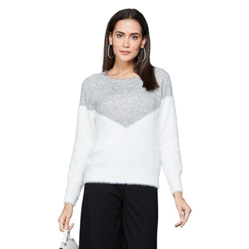 code by lifestyle women off white viscose regular fit solid pullover_off white_l