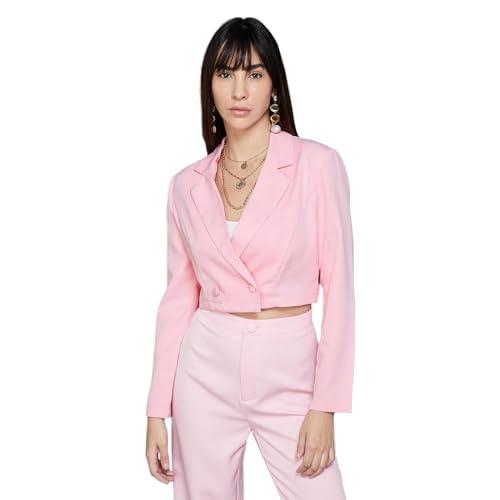 code by lifestyle women pink polyester regular fit solid shrug_pink_l