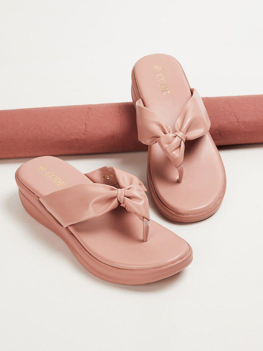 code by lifestyle women pink t-strap flats