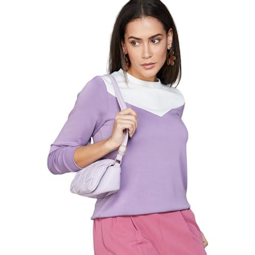 code by lifestyle women purple polyester regular fit solid sweatshirt purple_xl