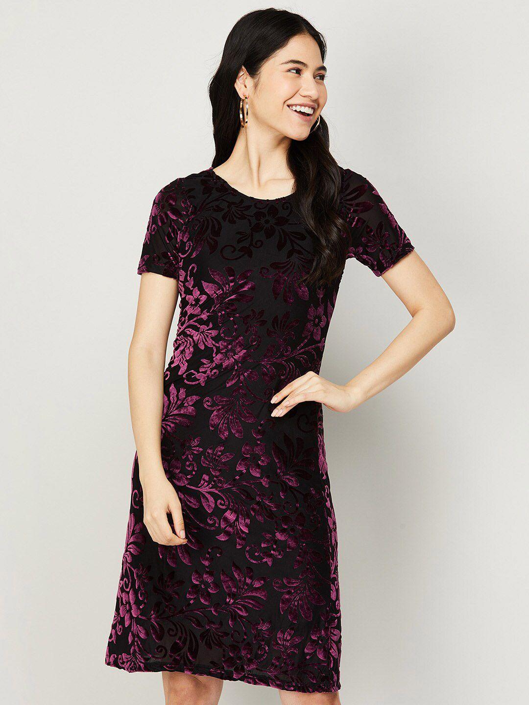 code by lifestyle women purple sheath dress