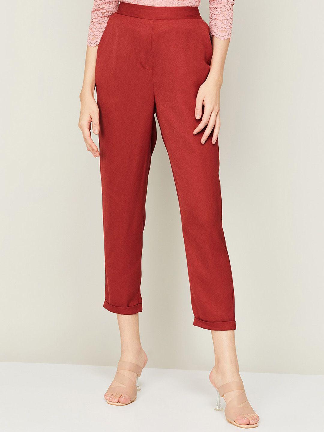 code by lifestyle women regular fit mid rise trousers