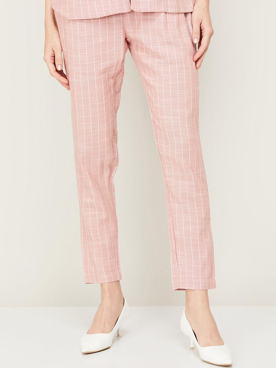 code by lifestyle women striped cropped trousers