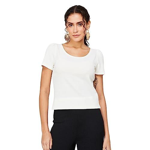code by lifestyle women white polyester regular fit solid top_8