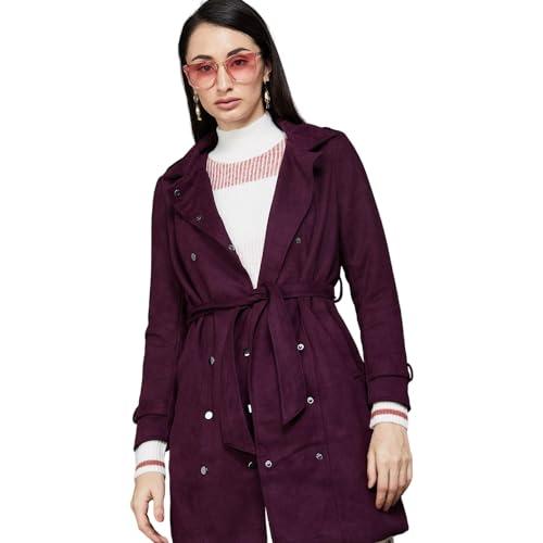 code by lifestyle women wine polyester regular fit solid jacket_14
