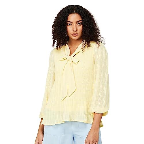 code by lifestyle women yellow polyester regular fit solid top_16