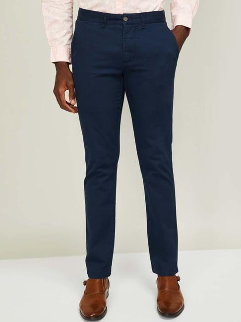 code by lifestylenavy slim tapered fit trousers