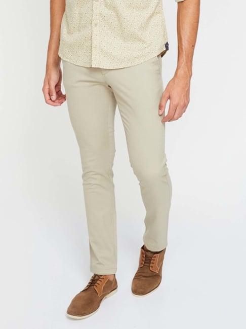 code by lifestyleoff white slim tapered fit trousers