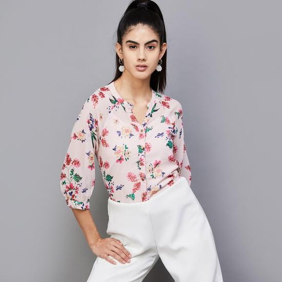 code classic women floral printed top