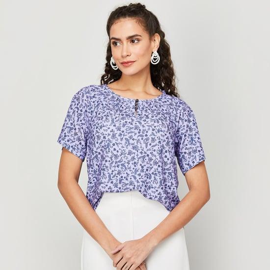 code classic women printed casual top