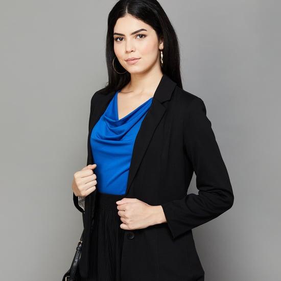 code classic women solid single-breasted blazer