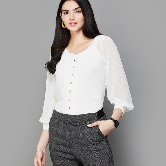 code classic women textured top