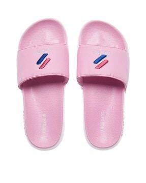 code essential brand embossed pool slides