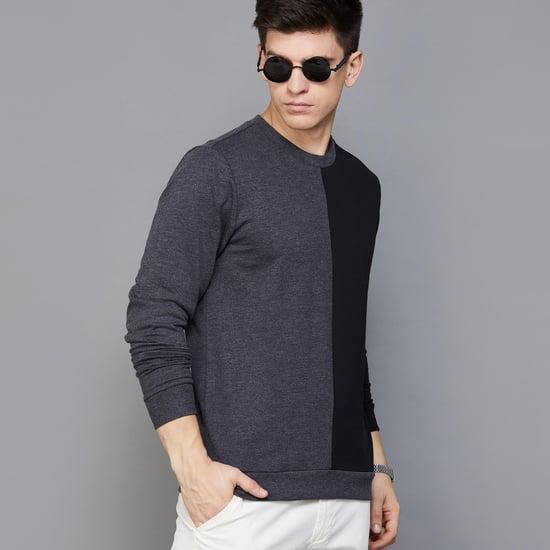 code men colourblocked regular fit sweatshirt