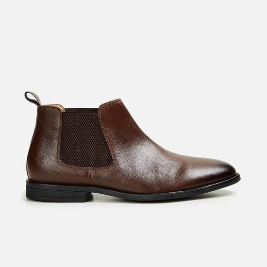 code men solid mid-top formal boots