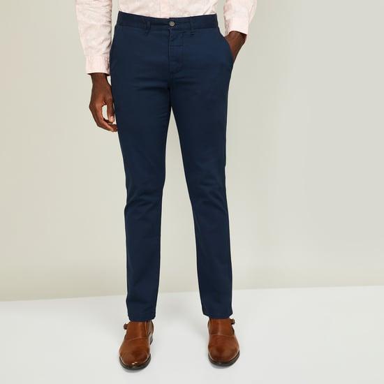 code men solid slim tapered fit chinos