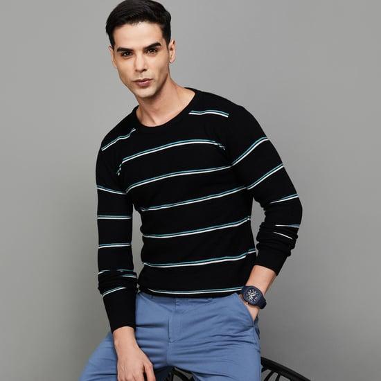 code men striped pullover sweater