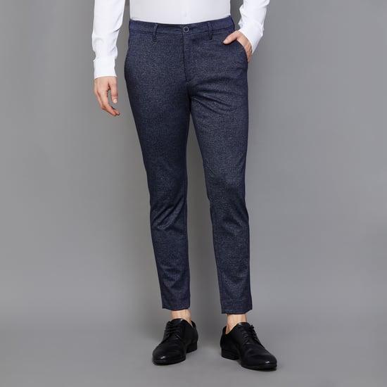 code men textured slim tapered casual trousers
