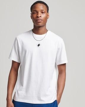 code stacked logo loose fit crew-neck t-shirt