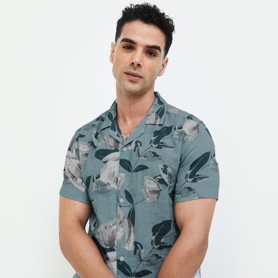 code unwind men floral printed casual shirt