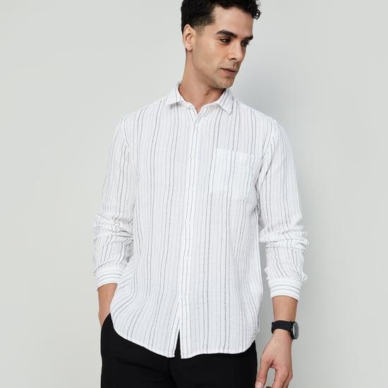 code unwind men striped regular fit casual shirt