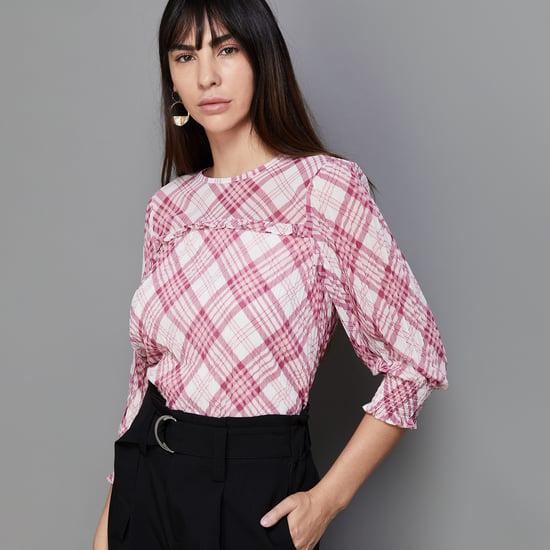 code women checked casual top